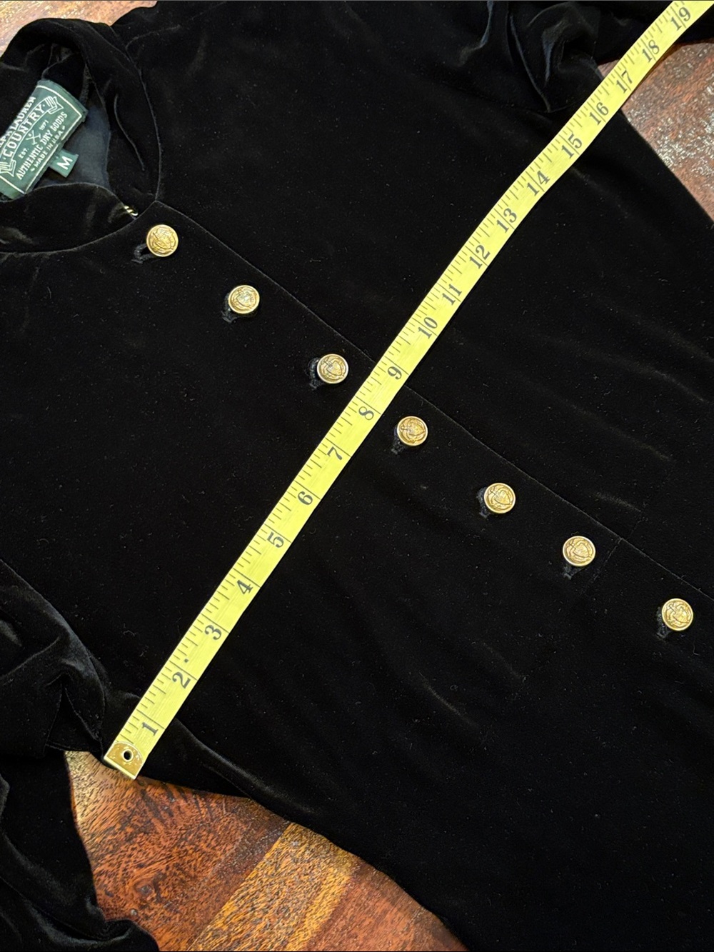 Vintage Ralph Lauren Country 90s Black Velvet Button Down Maxi Dress size Medium - Picture 13 of 14
